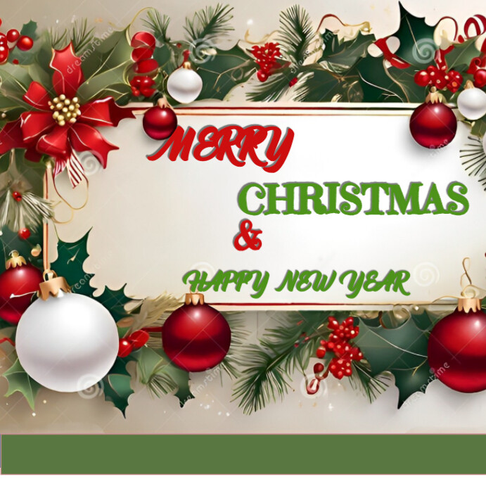 White Joyful Instagram Post merry Christmas and new year post Template ...