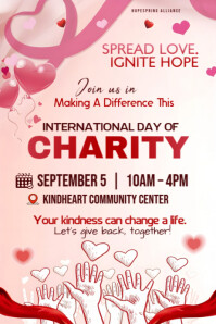 White Joyful International Day Of Charity   Poster 海报 template