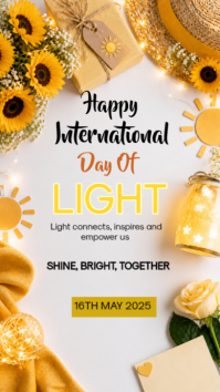 白色 International Day of Light Instagram-Story Template