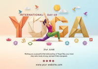 White Joyful International Day of Yoga Postcard Video 明信片 template