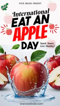 White Joyful International Eat An Apple Day I Instagram Story template