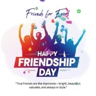 White Joyful  International Friendship Day Square (1:1) template