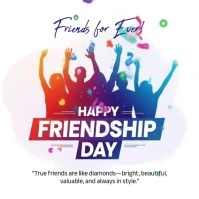 White Joyful  International Friendship Day Square (1:1) template