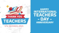 White Joyful International Teachers Day Youtube Thumbnail YouTube-Miniaturansicht template