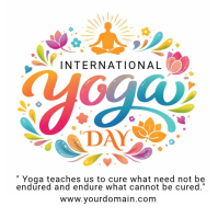 White Joyful International Yoga Day Instagram Post template