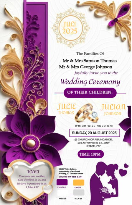 White Joyful Invitation Card Half Page Wide Meia página larga template