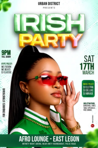 White Joyful Irish Party Pinterest Graphic Video template