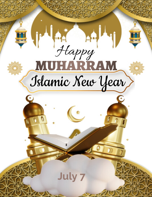 Copy of White Joyful Islamic New Year Flyer Template | PosterMyWall