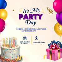 White Birthday Celebration Instagram Post Template
