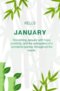 White Joyful January Flyer Pinterest Graphic template