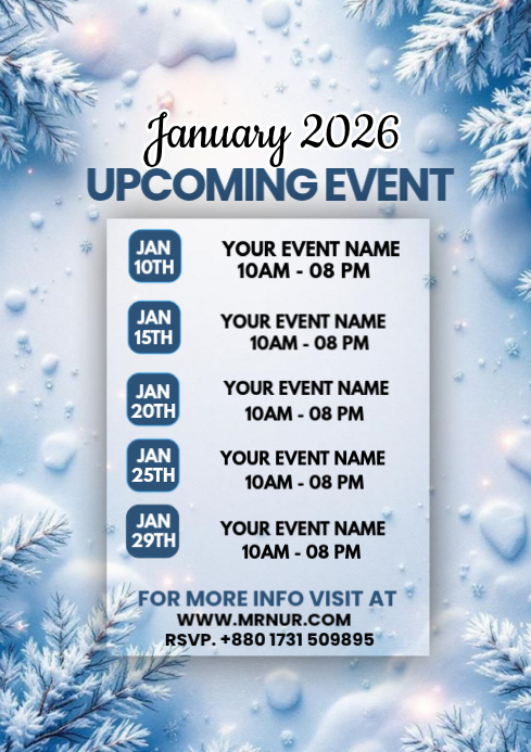 Copy of White Joyful January Upcoming Event A4 | PosterMyWall