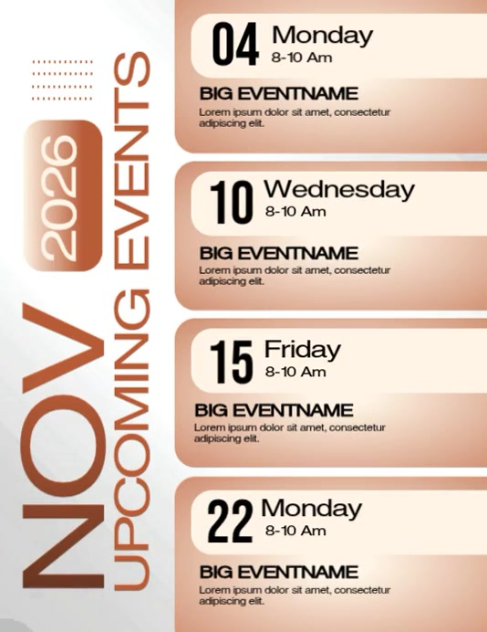 February Event Flyer White Joyful February Upcoming Events Flyer (us Letter) Template ...