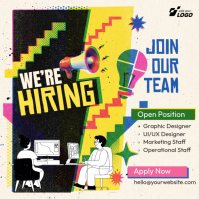 White Joyful Job Hiring Instagram Post template