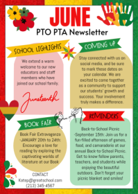 Hvid School Newsletter A6 Template
