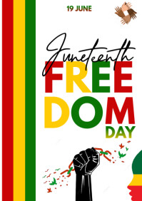White Juneteenth Freedom Day A1 Template
