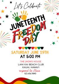 White Joyful Juneteenth Celebration A6 template