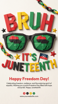 White Joyful Juneteenth Celebration Instagram Story template