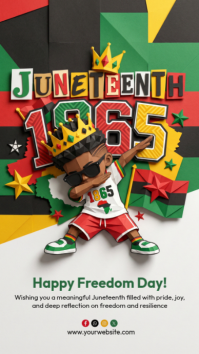 White Joyful Juneteenth Celebration Instagram Story template