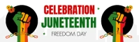White Joyful Juneteenth Freedom Day  Linkedin Career Cover Photo template