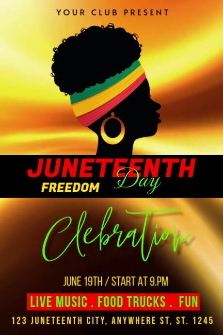 White Joyful Juneteenth Poster template