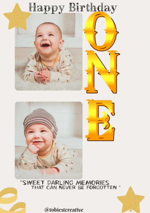 White Joyful Kid Birthday A4 Template | PosterMyWall