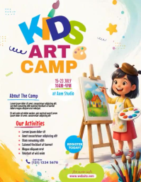 White Kids Art Camp Volante Template
