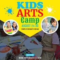 White Joyful Kids Art Camp Instagram Post template