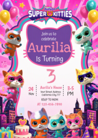 白色 Birthday Party A6 Template