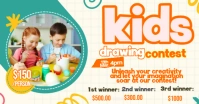 White Joyful Kids Drawing Contest Facebook Shared Image template
