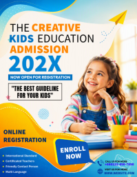 White Kids Education Admission Flyer Template