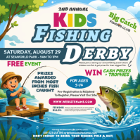 白色 Kids Fishing Derby Iphosti le-Instagram Template