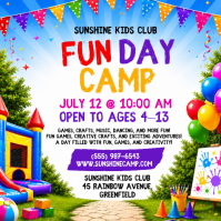 White Joyful Kids Fun Day Camp Instagram Post template