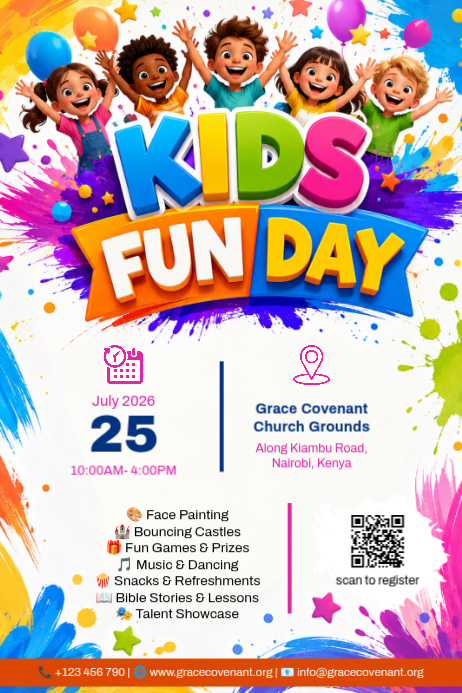 White Kids Fun Day Posters Template | PosterMyWall