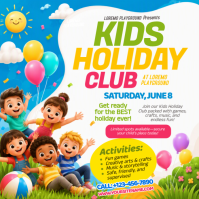 White Kids Holiday Club Wpis na Instagrama Template
