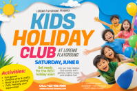 White Kids Holiday Club Плакат Template