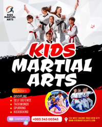White Joyful Kids Martial Arts Classes childrens training course facebook ads video advertisement mo Instagram Portrait template