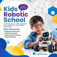 White Kids Robotic School Publicação no Instagram Template