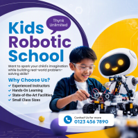 White Kids Robotic School 方形(1:1) Template