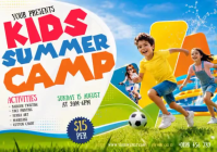 Hvid Kids Summer Camp Postkarte Template