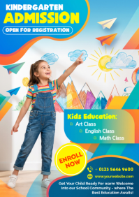 Weiß Kindergarten Admission A4 Template