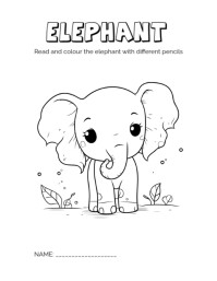 White Joyful Kindergarten Colouring Pages Worksheet  Flyer (us Letter) template
