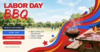 White Labor Day BBQ ภาพที่แชร์บน Facebook Template
