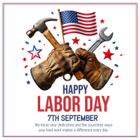 White Labor Day Celebration Сообщение Instagram Template