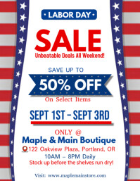 Blanco Labor Day Sale Løbeseddel Template