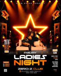 White Joyful Ladies Night Club Party Instagram Portrait template