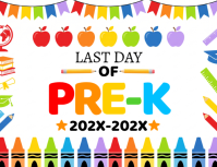 Weiß Last Day of Pre-K 传单(美国信函) Template