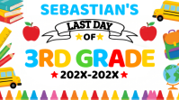 Bianco Last Day of School Ekran reklamowy Template