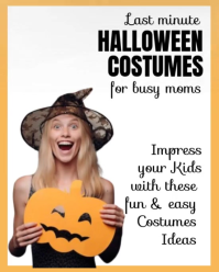 White Joyful Last Minute Halloween Costumes For Busy Moms Instagram Portrait template
