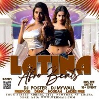 White Joyful Latina Party Square (1:1) template