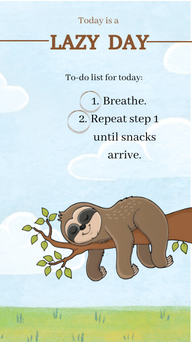 White Joyful Lazy Day Instagram Story template